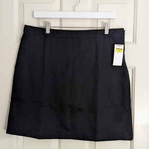 Lands' End Black Uniform Skort Side Zip Girls Size 14+‎ Top Of Knee NWT
